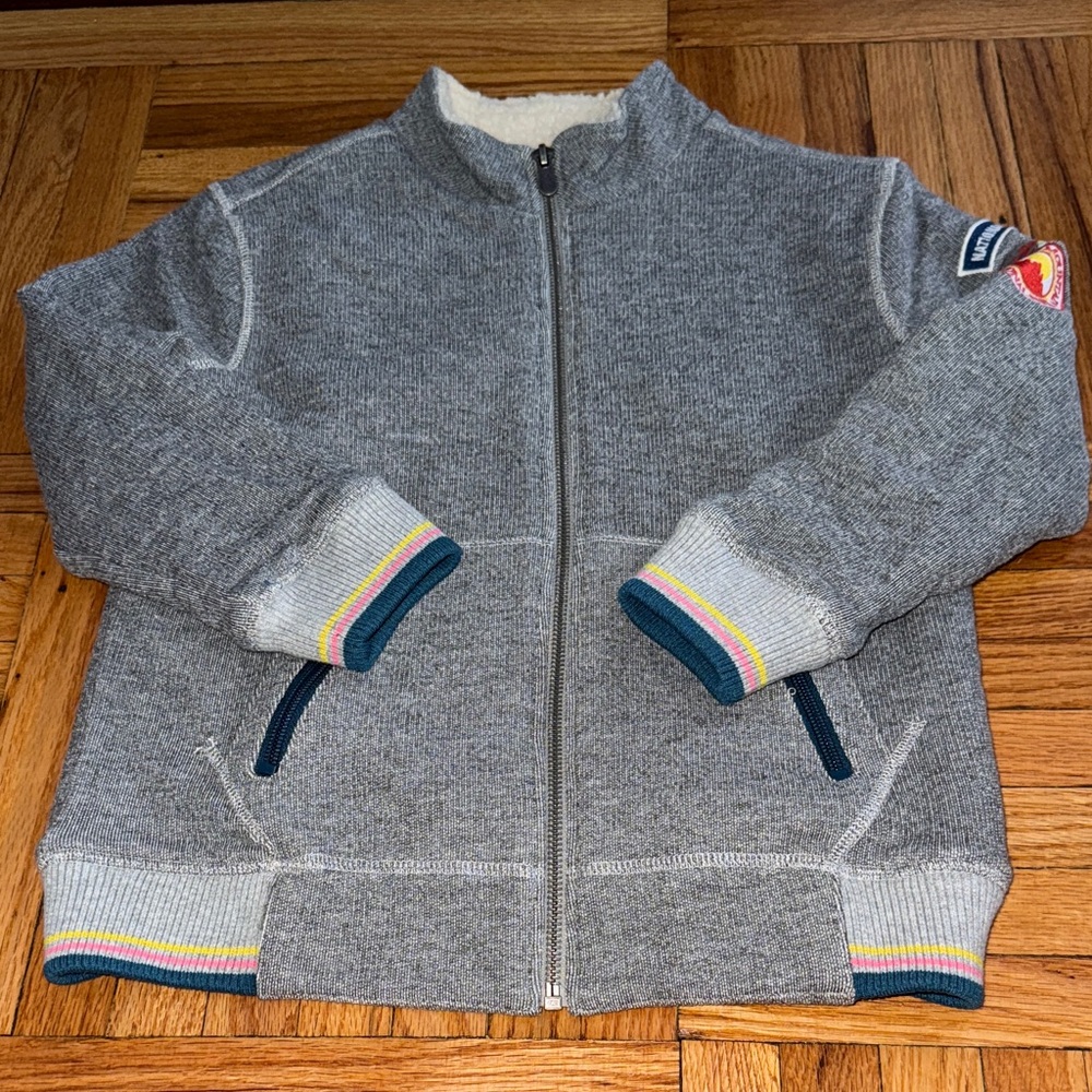 Peek kids Gray Zip-Up and Lined Sweater size M